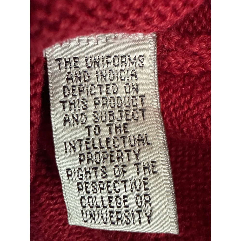 1990s Castles Sport Oklahoma Sooners Embroidered Cardigan Red Vintage Large OU - Picture 6 of 6